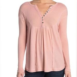Sweet Romeo waffle knit long sleeve color blush size s and m